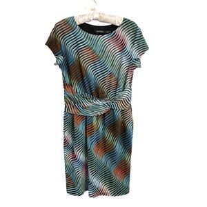 Ellen Tracy Wave Midi Dress Size 6